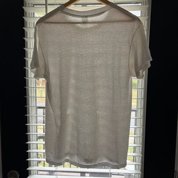 Vintage Paper Thin BURNOUT Blank T-Shirt Size M White 1980s Worn Distressed - Picture 8 of 12